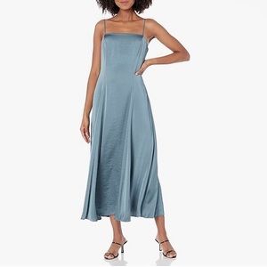 NWOT Theory Blue Came Volume Midi Dress MSRP: $495 size 00